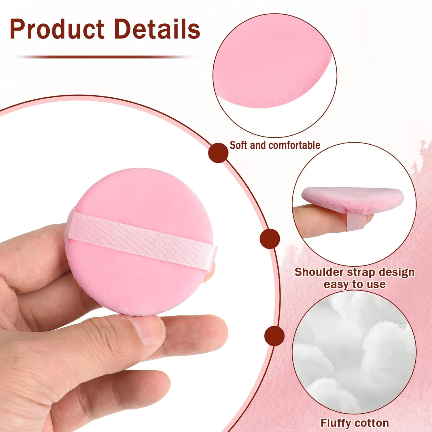 10pcs Round Makeup Powder Puffs Soft Velvet Powder Sponge Makeup Foundation for Loose Powder Mineral Powder Makeup Tools 5