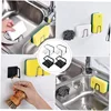 1 Pieces Sponges Holder Kitchen Drain Stainless Steel Rack Self Adhesive Storage Holder Wall Hook Kitchen Tool Wholesale 6