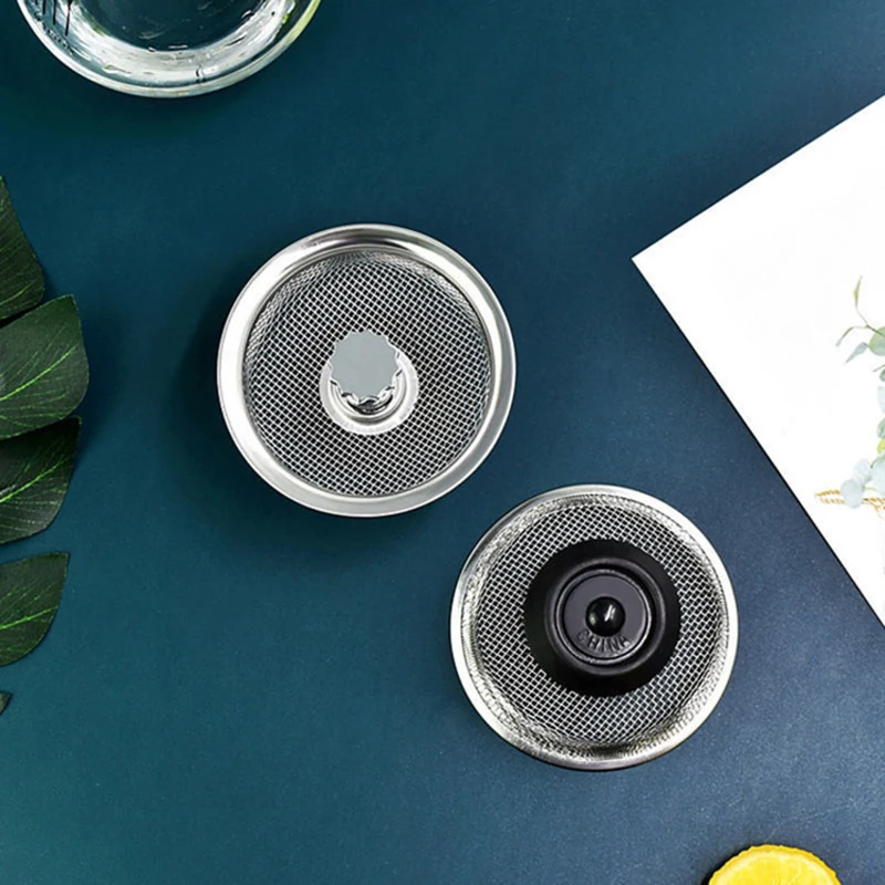 Kitchen Sink Filter 1PCS Stainless Steel Mesh Sink Strainer Filter Bathroom Strainer Drain Hole Trap Waste Screen