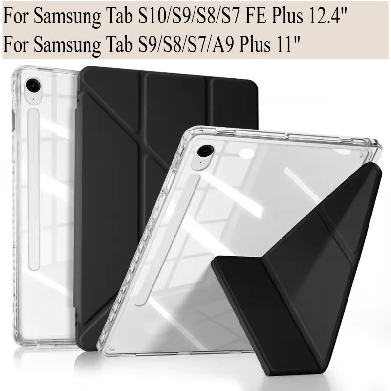 Premium Y+Fold Magnetic Smart Tablet Cover with Pencil Holder