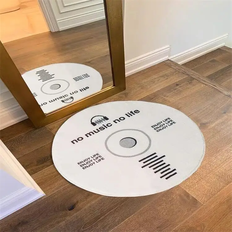 

Cashmere Retro Cd Disk Dish Floor Mat Entry Door Hallway Door Mat Bathroom Non-Slip Floor Mat