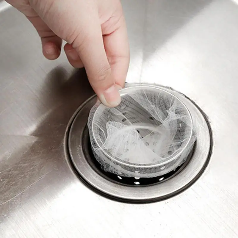 Kitchen Sink Filter 100pcs Disposable Kitchen Sink Filters Sewer Drain Anti-blocking Garbage Bag Pool Leak Mesh Bag Mesh Strainer Sink Garbage Net
