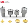 50sets gold/bronze 10mm/12.5mm/15mm Metal snap buttons with 1set matched M6 Thread Interface Mold for clothing DIY install tool. 1