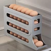 4 Layer Slide Egg Storage Box Automatic Rolling Egg Holder Refrigerator Side Door Storage Box Kitchen Egg Dispenser Organizer 2
