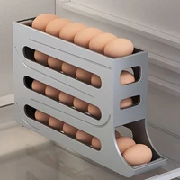 4 Layer Slide Egg Storage Box Automatic Rolling Egg Holder Refrigerator Side Door Storage Box Kitchen Egg Dispenser Organizer 2