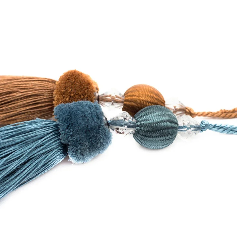Tassel Decoration 2pcs 11cm Hanging Rope Silk Tassel Handmade Soft Tassels For DIY Curtains Home Decoration Pendants Smooth Fringe Trim