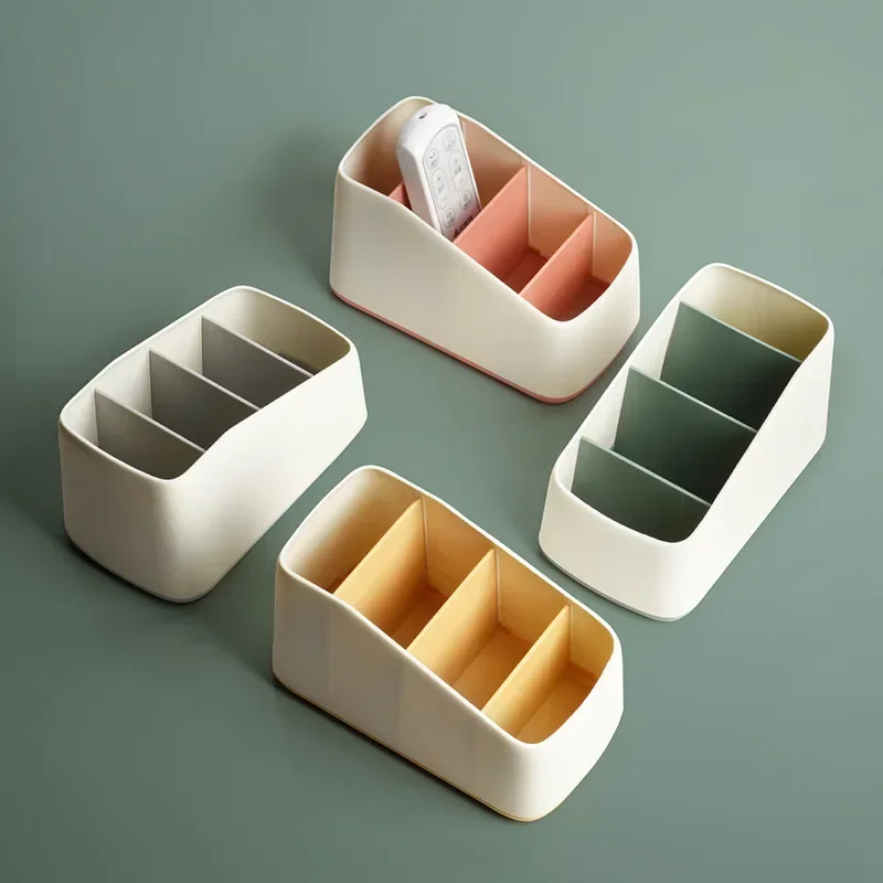Remote Control Holder 4 Slot Desktop Storage Box TV Remote Control Phone Storage Holder Stationery Home Organizer 3