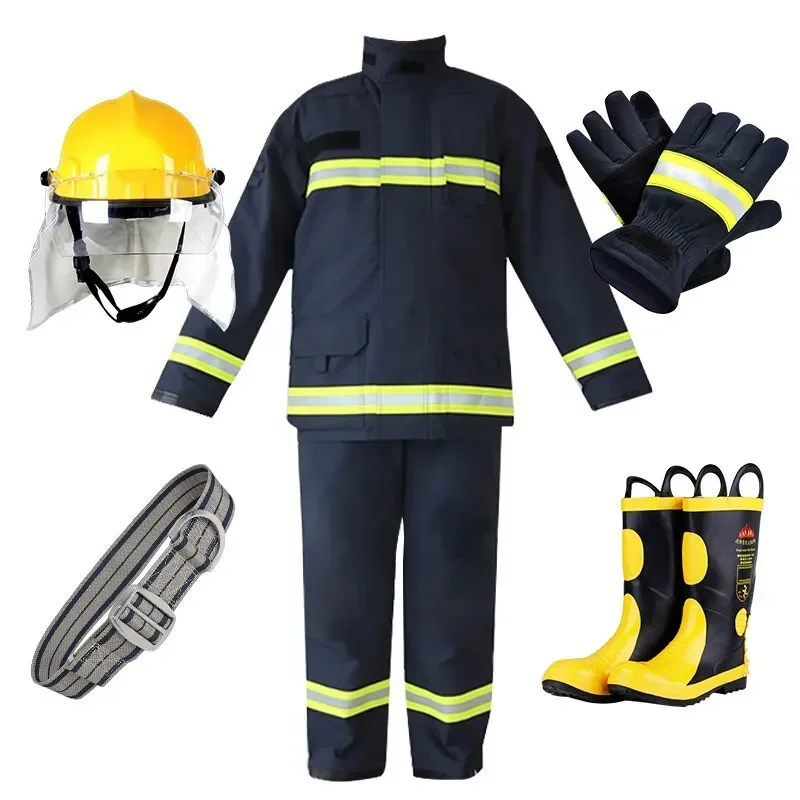 02 Firefighting Clothing Firefighting Protective Clothing Combat Mini Fire Station Flame-Retardant 5Pcs Set