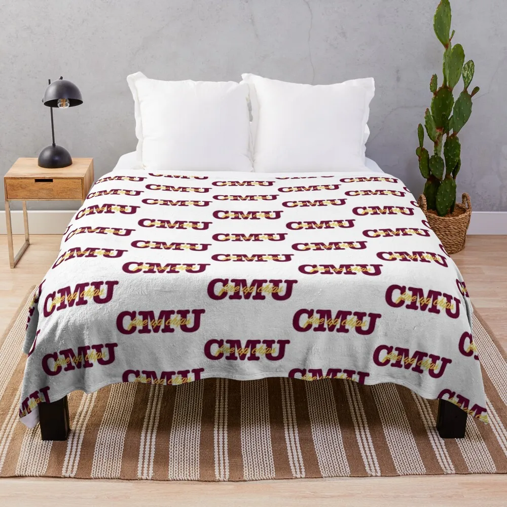 

CMU Fire Up Throw Blanket Nap Blanket Comforter Blanket Decorative Sofa Blankets Soft Bed Blankets