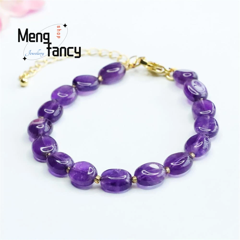 Natural Amethyst Bracelet With Shape exquisite Crystal Coloured Treasure Wedding Guests Gifts Exquisite Luxury Fashion Jewelry