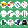 Warrior Obstacle Course For Kids And Adults - 65FT Slackline With Tree Climbing Rock Holds, Swing Seat, Monkey Bars, Ring Wheel, 2