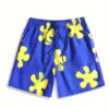 Floral Random Luxury Print Men Casual Comfy Drawstring Shorts With Pockets For Summer Beach Sports Oversized Casual Loose Shorts 6