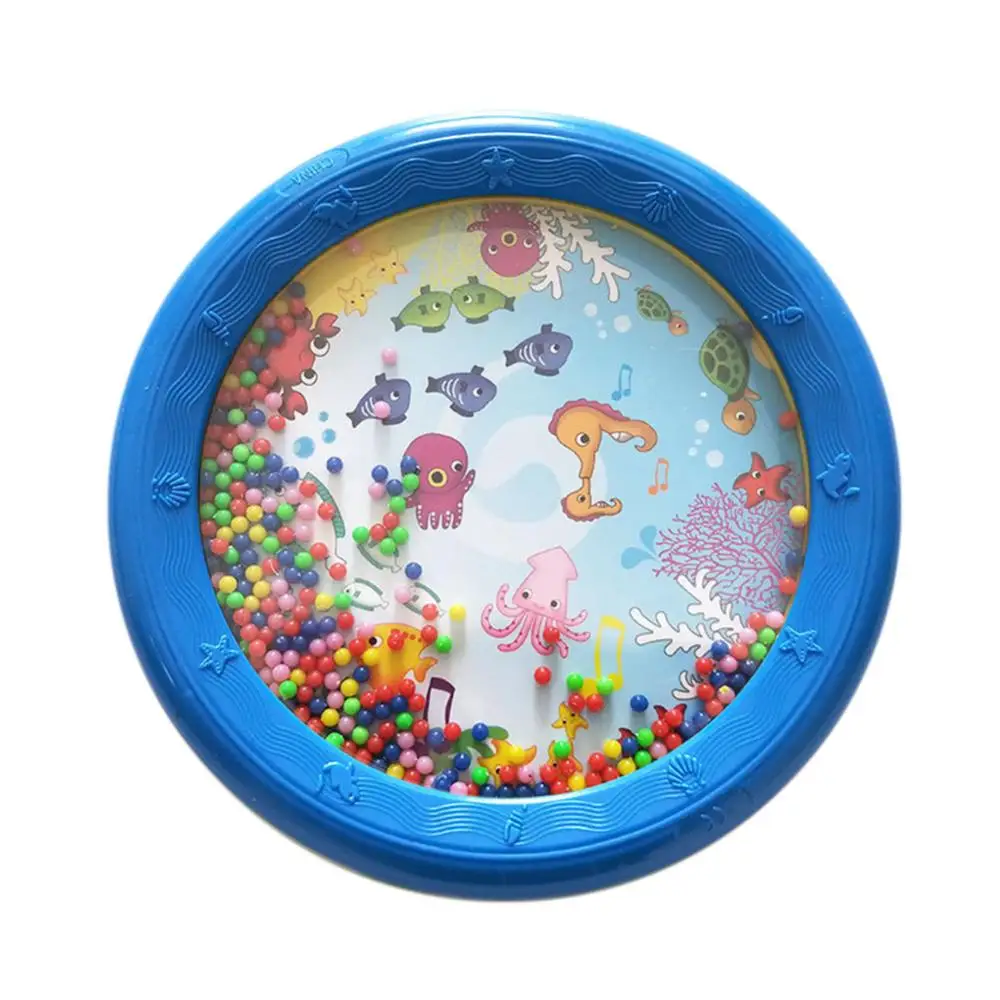 8inch Marine Animal Tambourine Ocean Wave Beads Drum Musical Education Kids Toy