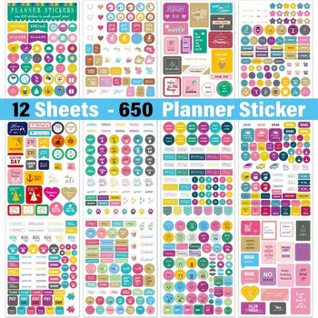 Adesivi pianificatori estetici per la pianificazione divertente, accessori adesivi perfetti per semplificare il tuo calendario quotidiano e il diario pianificatore