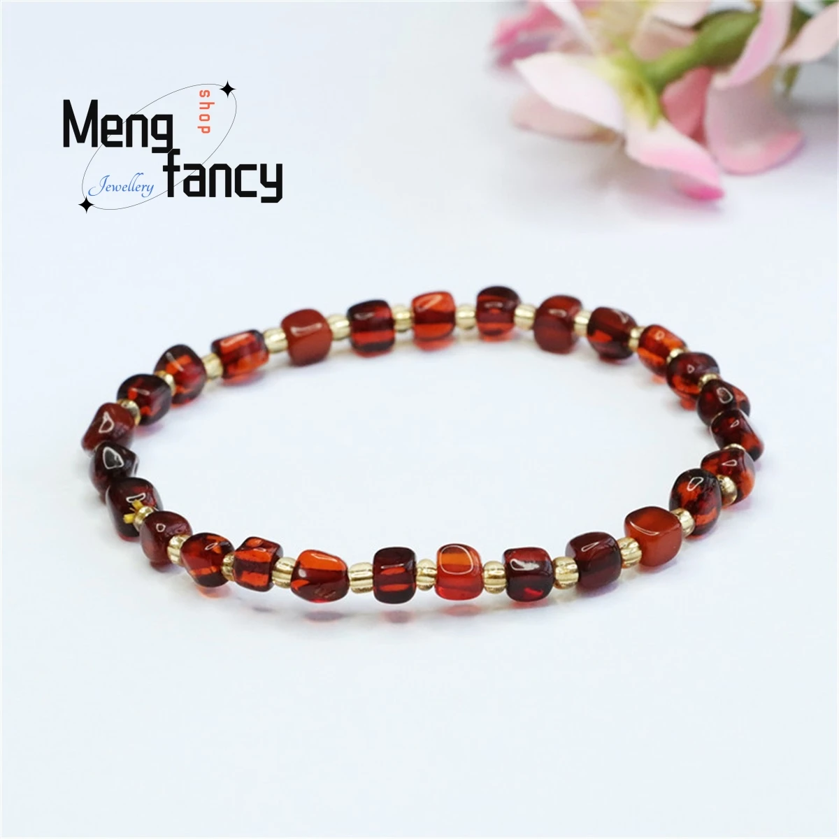 

Natural Blood Pur Water Purification Amber With Full Sky Stars Beads Bracelets Simple Personality Fashion Men Women Holiday Gift