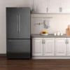 GLR18FS5S16 French Door Refrigerator with Installed Ice Maker and Bottom Freezer Adjustable Electrical Thermostat Control, Frost 5