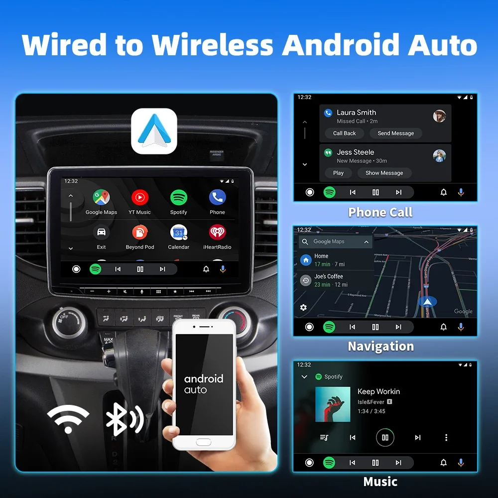 Dongle CarPlay wireless e adattatore wireless Android Auto Smart Box AI 2 in 1 per auto con CarPlay cablato in fabbrica - Image 3