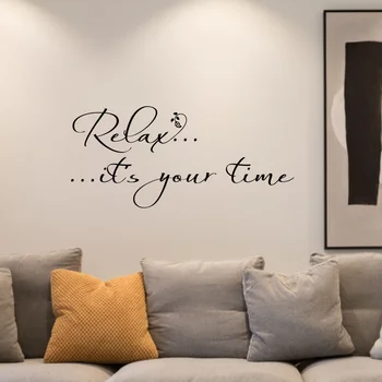 Large "Relax It's Your Time" Floral Wall Decal & Professional Decor 1