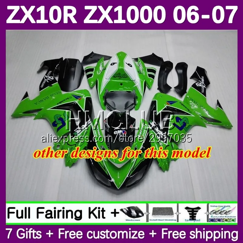 Fairing Kit For Kawasaki Ninja Zx-10r Zx 1000 Cc Zx10 10 R 10r 111no.80  1000cc Zx10r 06 07 Zx1000 2006 2007 Bodys Blue Glossy - Full Fairing Kits -  AliExpress