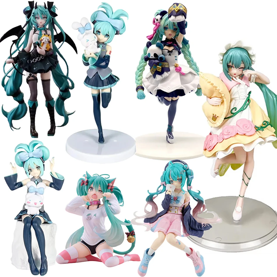 Animation Anime Beautiful Girl Hatsune Miku Handmade Devil Hatsune Miku Cat Ear Cute PVC Model Decorations
