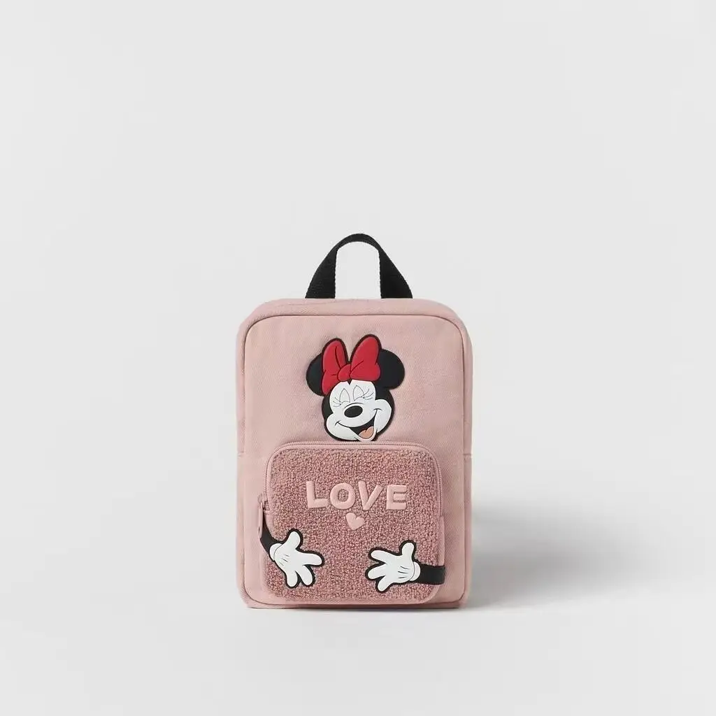 Lovely Fashion Children Bag Girls Backpack Cartoon Disney Minnie Baby Schoolbag Kindergarten Accessories Two-shoulder Bag 1