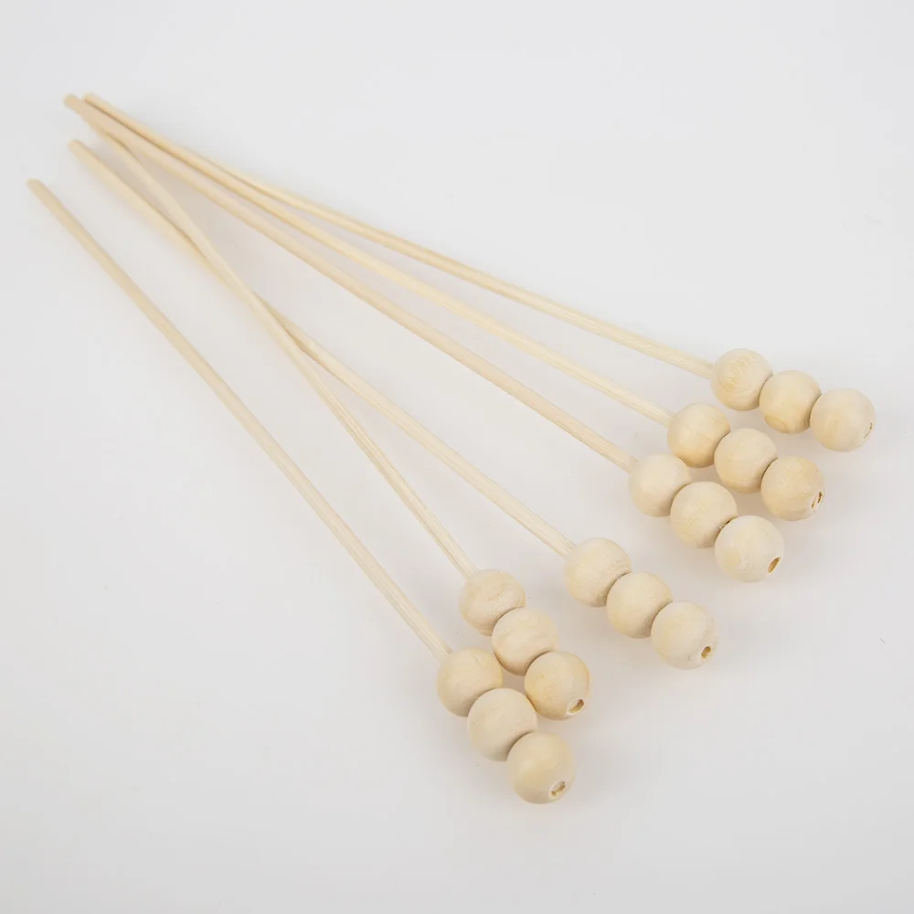 NEW 10PCS Wood Bead Style Rattan Sticks Fireless Fragrances Reed Diffuser Stick Diy Ornaments Home Decor