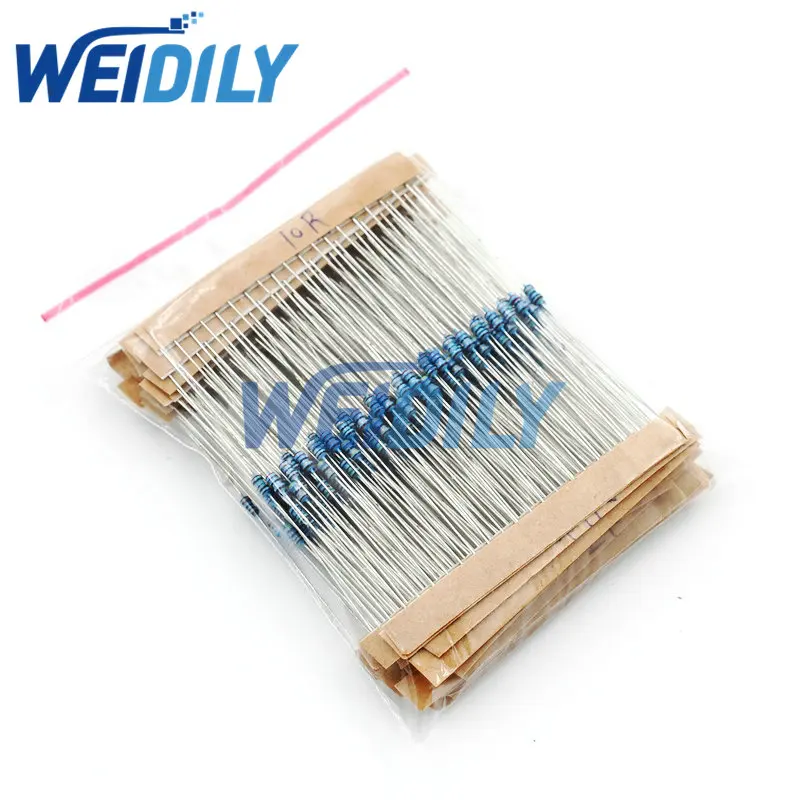 1/6W & 1/8W 1% Metal Film Resistor Kit 10 ohm-1M ohm Color Ring Resistance 10R-1MR Resistor Assorted Set 30 Values New 300PCS metal film resistor,metal film resistors