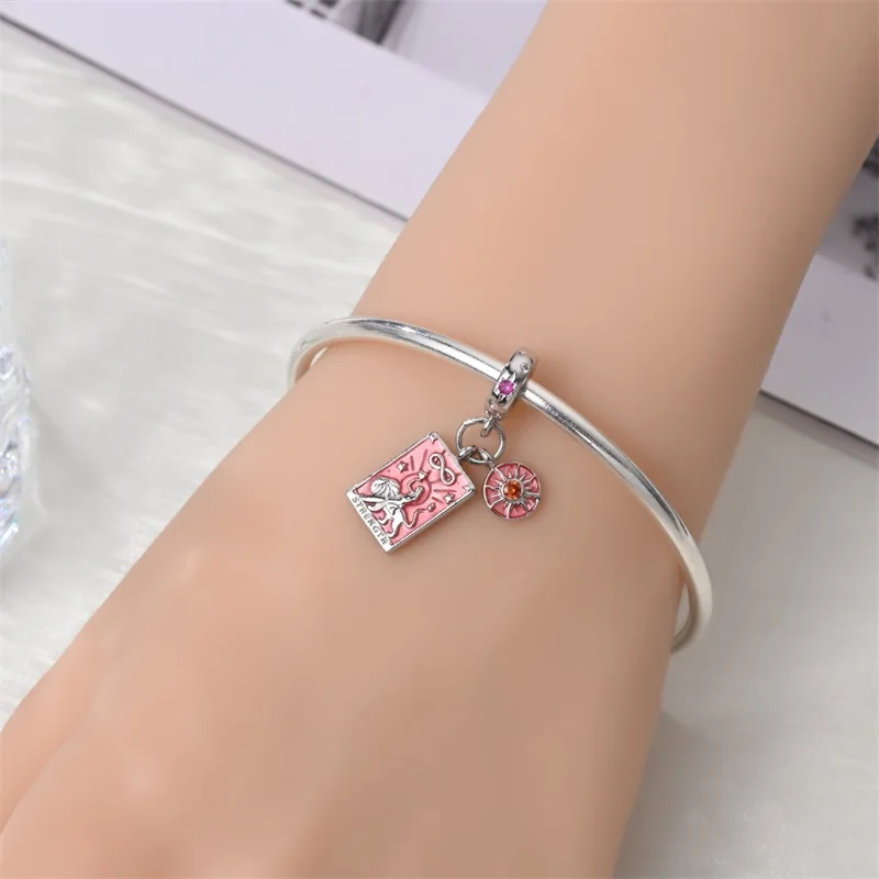 Neue Tarotkarten aus 925er Silber, Sonne, Mond, Sterne, Liebhaber, Stern, Münzen, Charms, Perlen, passend für Pan-Original-Armbänder, DIY-Geschenke, edler Schmuck – Detail 36