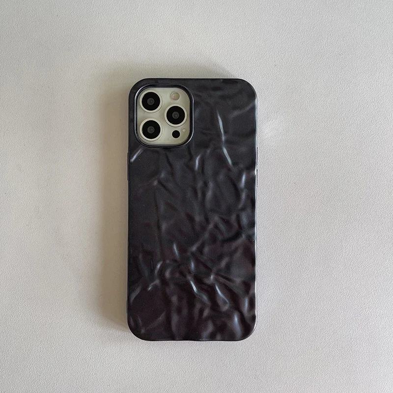 thumbnail image 1 of Funda de teléfono con patrón de papel de hojalata negro de lujo Qianliyao para iPhone 16 15 14 13 11 12 Pro Max X XS Max XR 8p 7p Funda suave a prueba de golpes, 1 of 5