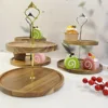 2-Layer Wooden Cupcake Stand Round Tiered Cake Display Stand For Birthday Party Dessert Table Fruit Plate Display Tray NEW 2