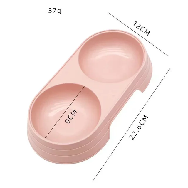Pet Double Bowl Plastic Cat Dog Food Drinking Tray Feeder Pet Feeding Watering Bowl Pet Supplies Accessories 5