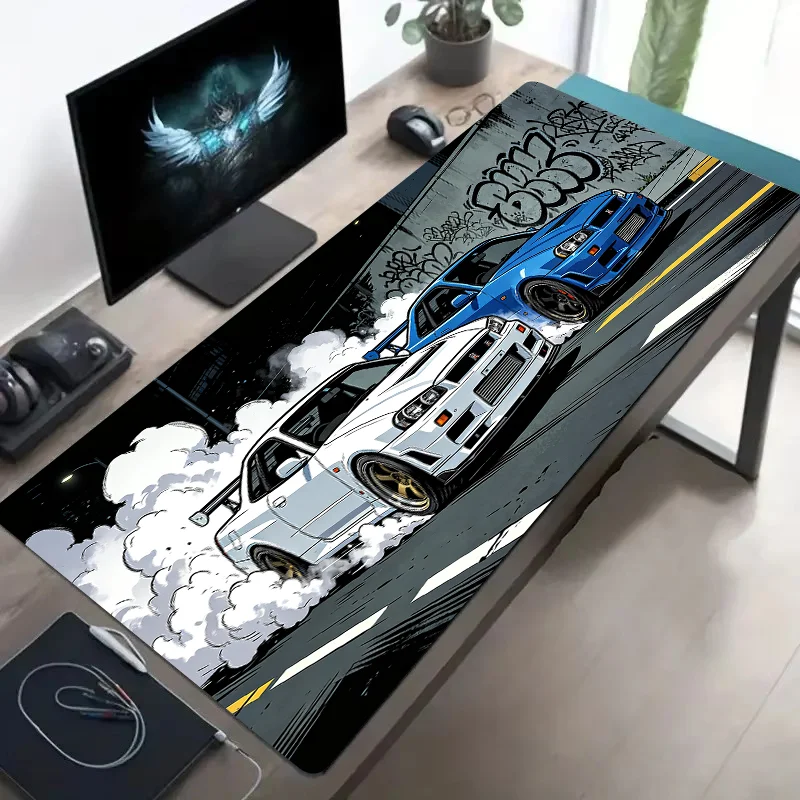 Supersized Sports Car Design Desk Mat – Non-Slip, Washable Mouse Pad