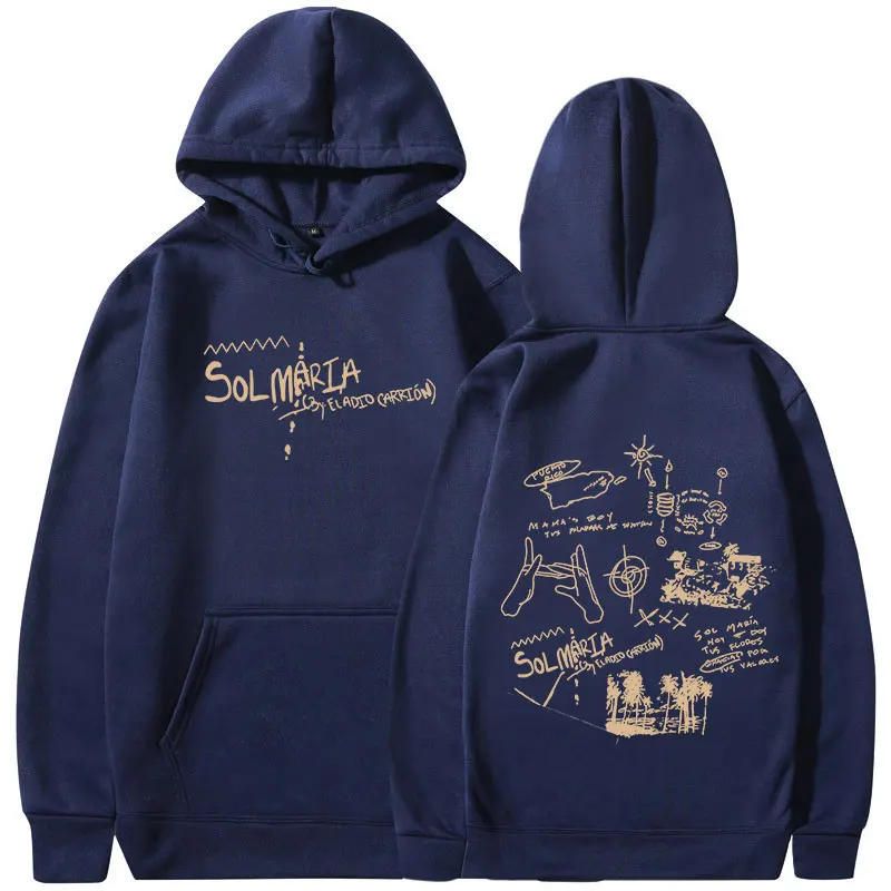 Eladio Carrion Sol Maria Tour 2024 Hoodies Men Fashion Hip Hop Oversized Sweatshirts Loose Casual Vintage Long Sleeve Pullovers 2