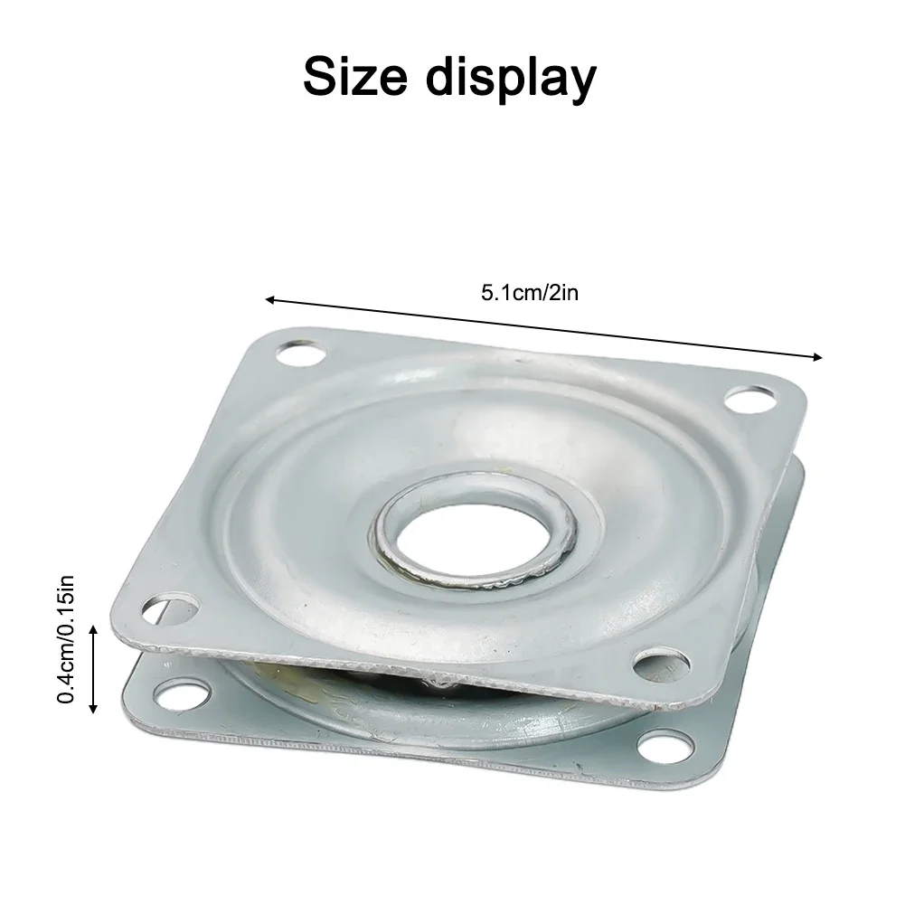 Rotating Turntable Plate 2/3/4 Inch Rotating Bearing Plate Steel Square Lazy Susan 360Degree Bearing Rotating Heavy Duty Rolling Swivel Turntable Plate