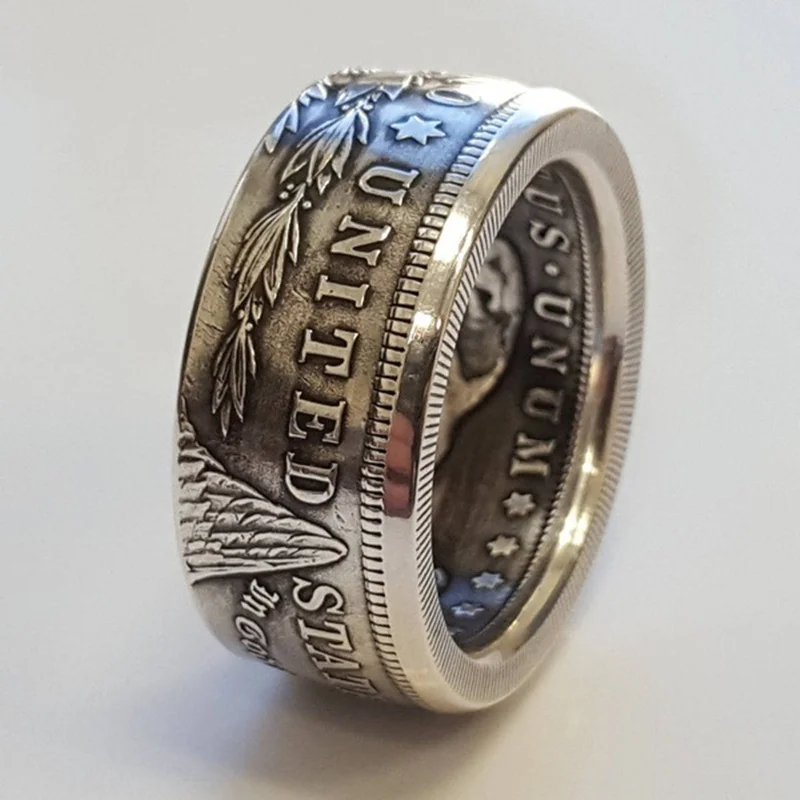 Silver Ring S925 Sterling Silver Ring Thai Silver Vintage National Emblem Motto Ring For Men Jewelry Gifts silver ring