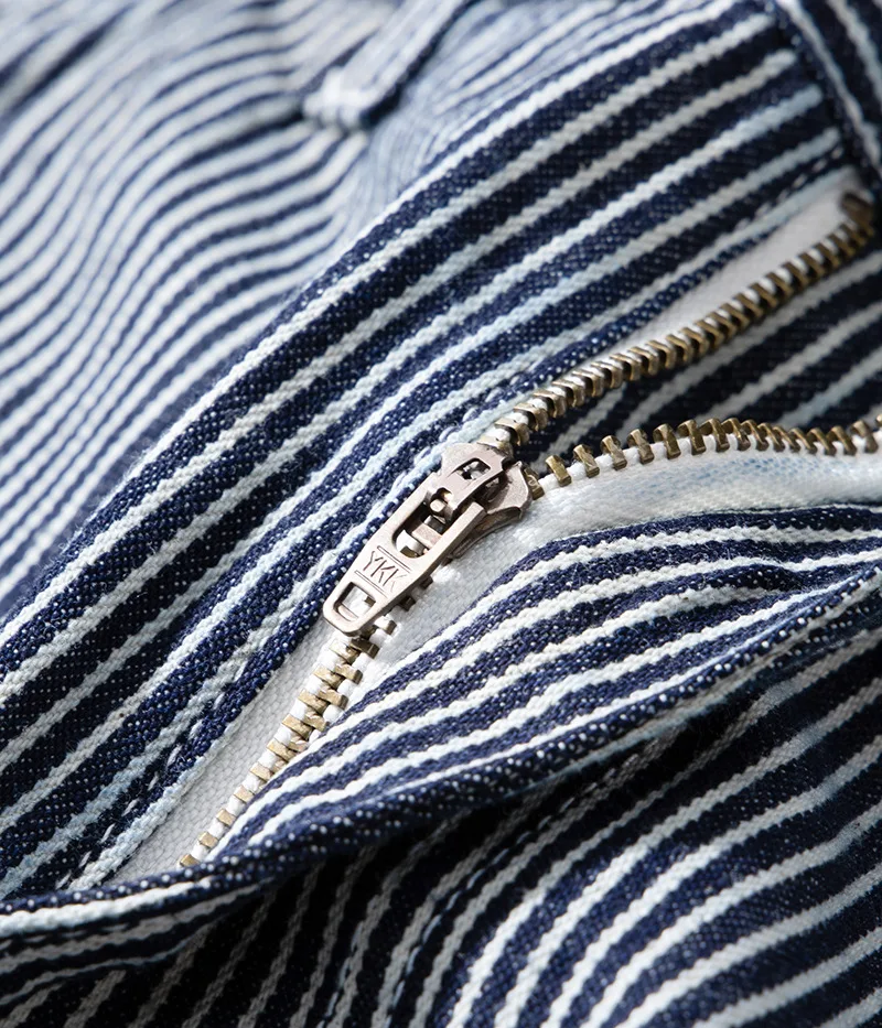 Original Denim Railway Worker Jeans Pants Amikaki Striped Longs