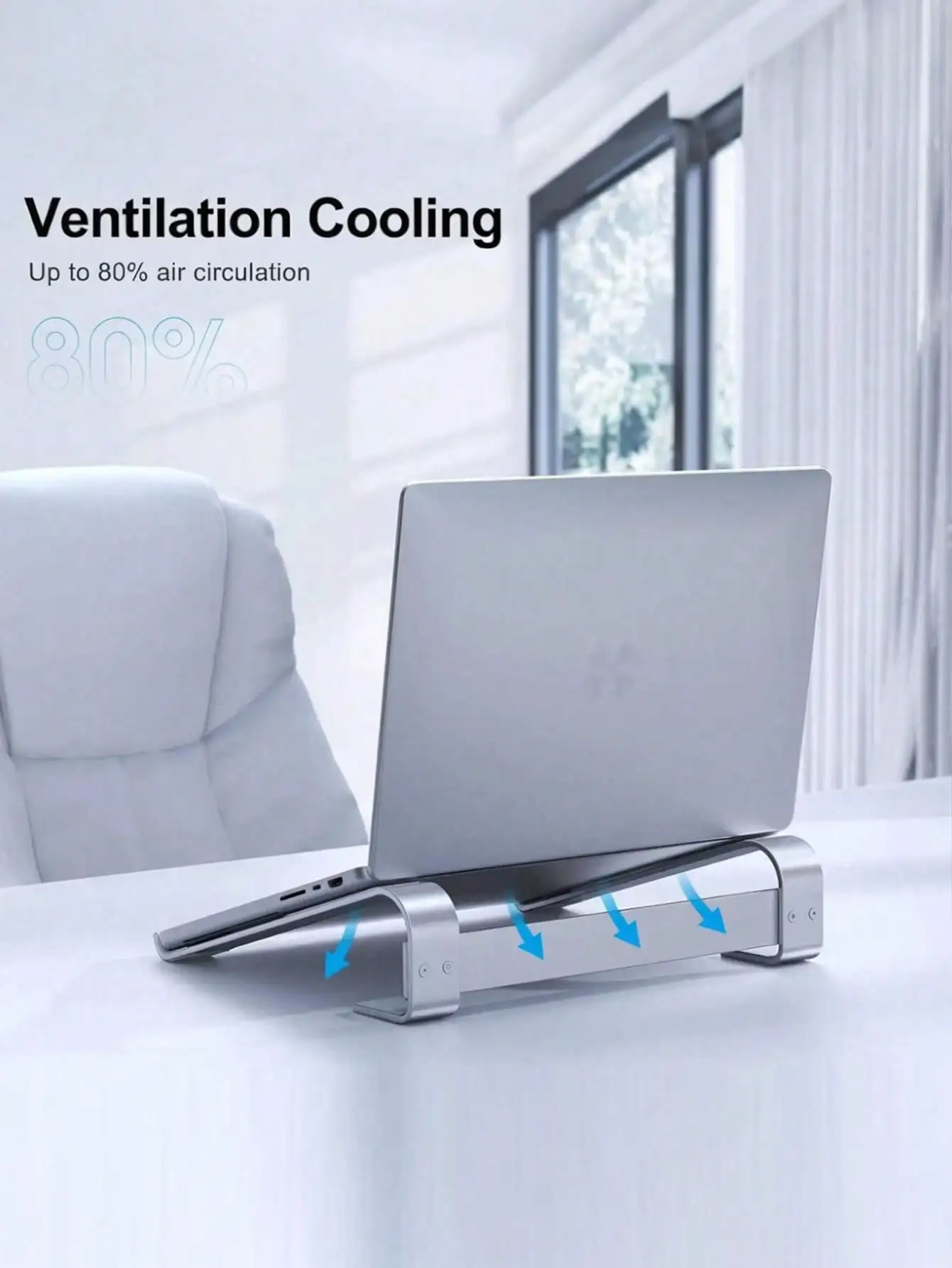 26cm * 25cm * 6.5cm 조절 가능한 알루미늄 합금 노트북 냉각 브래킷 - 세련된 데스크탑 높이 조절 브래킷