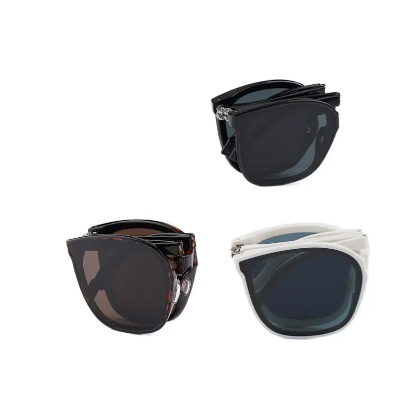 

1618 Women's fashionable ultra-light large-frame sunglasses outdoor UV-proof men's nylon folding sunglasses