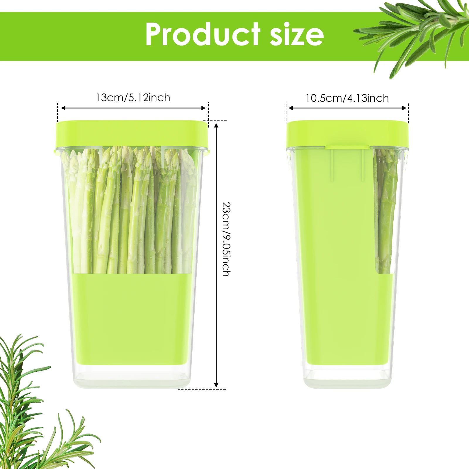 Fresh Herb Keeper for Refrigerator Clear Herb Storage Container for Cilantro, Parsley, Mint & Asparagus Preserver Vegetables