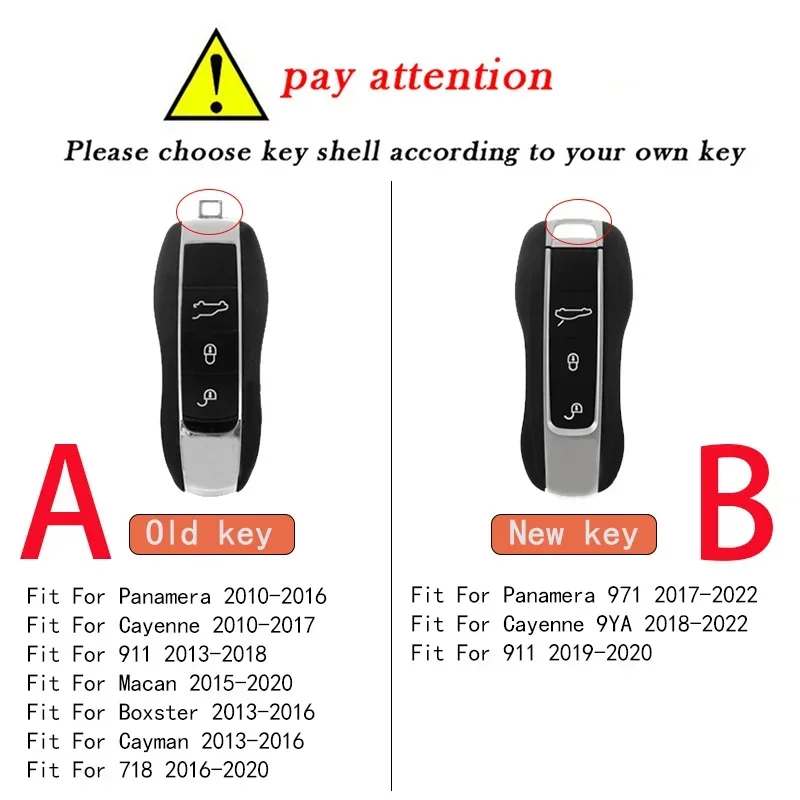Key Case Cover Car Key Shell Leather Car Smart Key Cover Case Fob For Porsche 911 Macan Boxster Cayenne Panamera Taycan Cayman 971 9YA 718