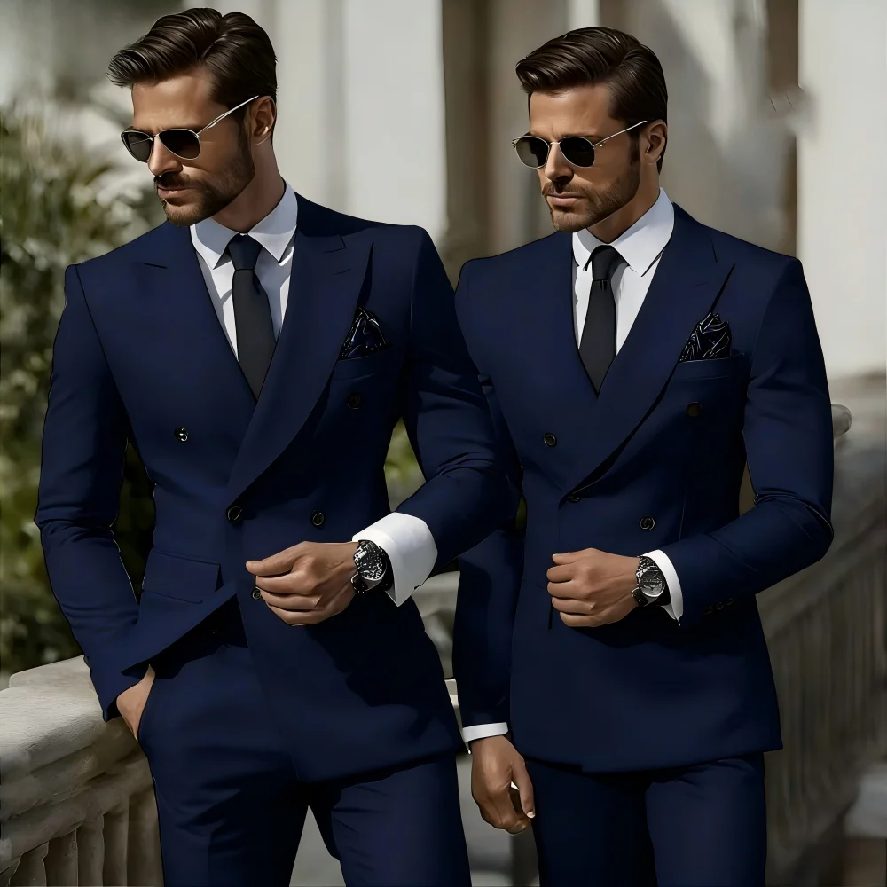 Men's Casual Business Suit Set Italian Style Two-Piece Chinese-Made Formal Wear for Professional Occasions - 4