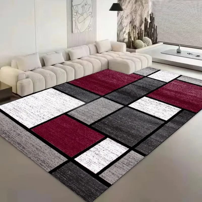Modern Stripe Pattern Decorative Rug for Living Room Big Size Home Bedroom Decor Carpet Easy Cleaning Lounge Sofa Side Floor Mat 5