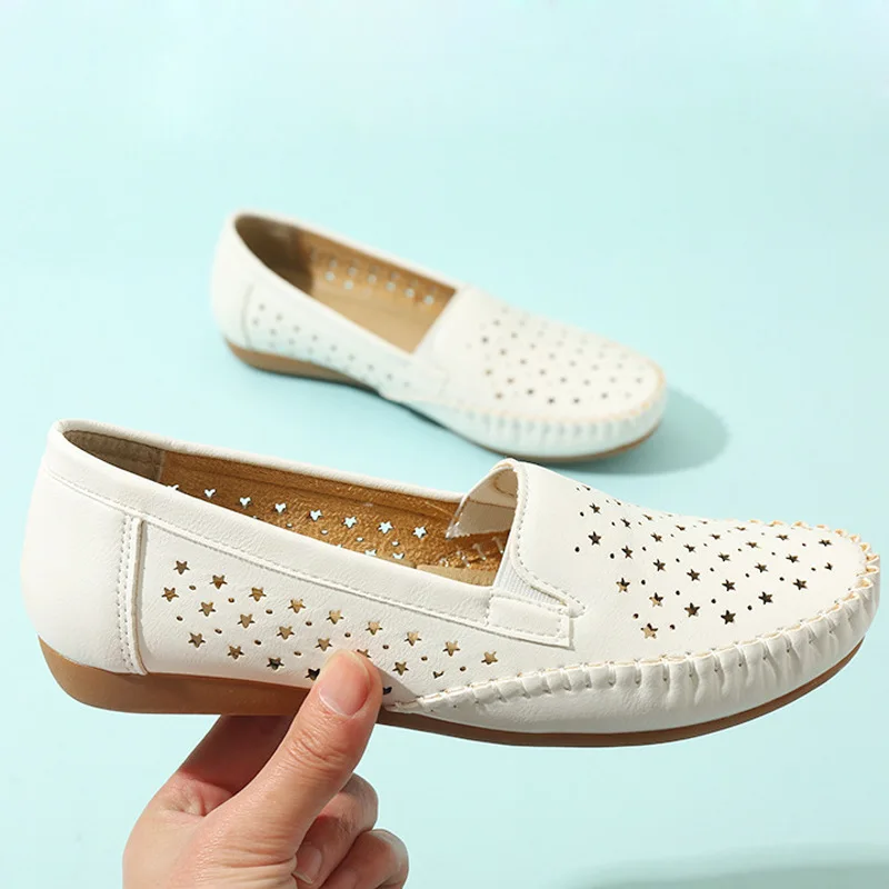 Flats Shoes for Woman Loafers Spring Autumn 2022 New Fashion Breathable Sneakers Slip-On Comfortable Soft Bottom Womens Shoes
