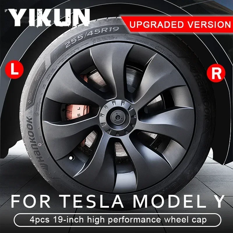 4PCS Hub Cap Car Performance Replacement  for Tesla Model Y Wheel Cap 19 Inch Automobile Hubcap Full Cover Accessories 2022 2023