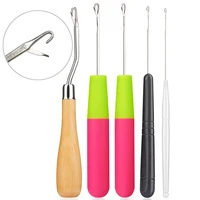 5Pcs Bent Latch Hook Set Crochet Needle Dreadlocks Tool Knitting Crochet Hooks Hair Extensions Tool for Braiding 1