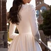 Luxury High Neck Wedding Dresses Woman's Appliques Long Sleeve A Line Bride Gowns Muslim Formal Vestidos De Noche Customized 2