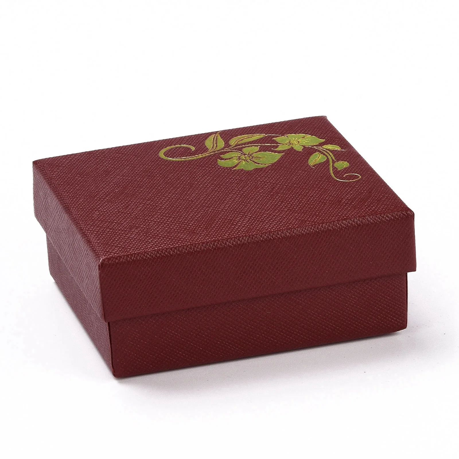 16pcs Floral Vine Printed Paper Jewelry Boxes with Sponge Inside 6 Colors Rectangle Necklace Jewelry Storage Box 8.7x7.7x3.65cm