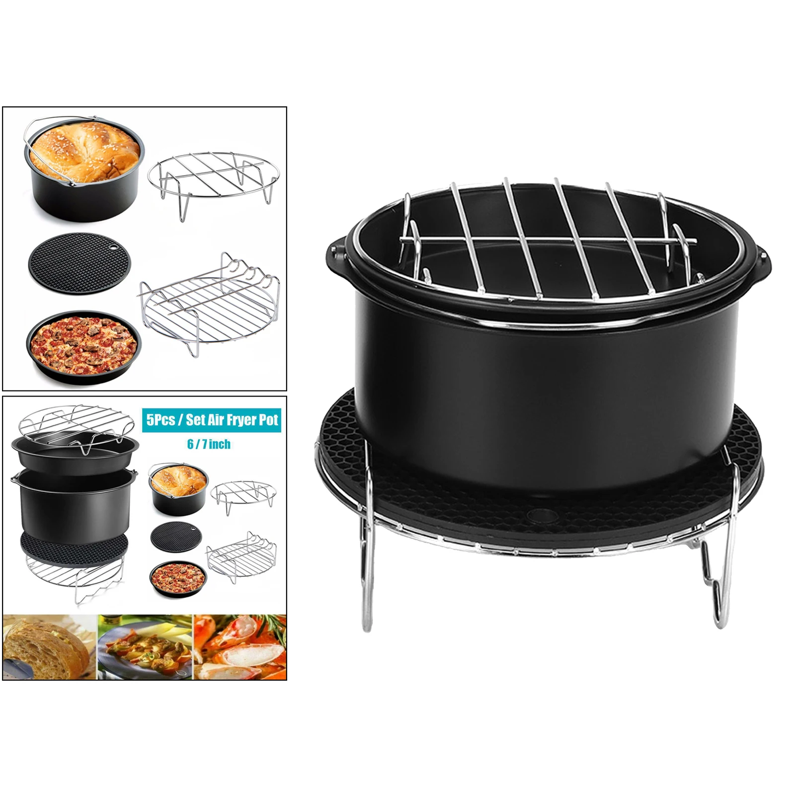 6 Inches Hei&szlig;luftfritteuse Accessories Tray Grill Toast Insulation Pad 3.2QT-5.8QT Kitchen Tools