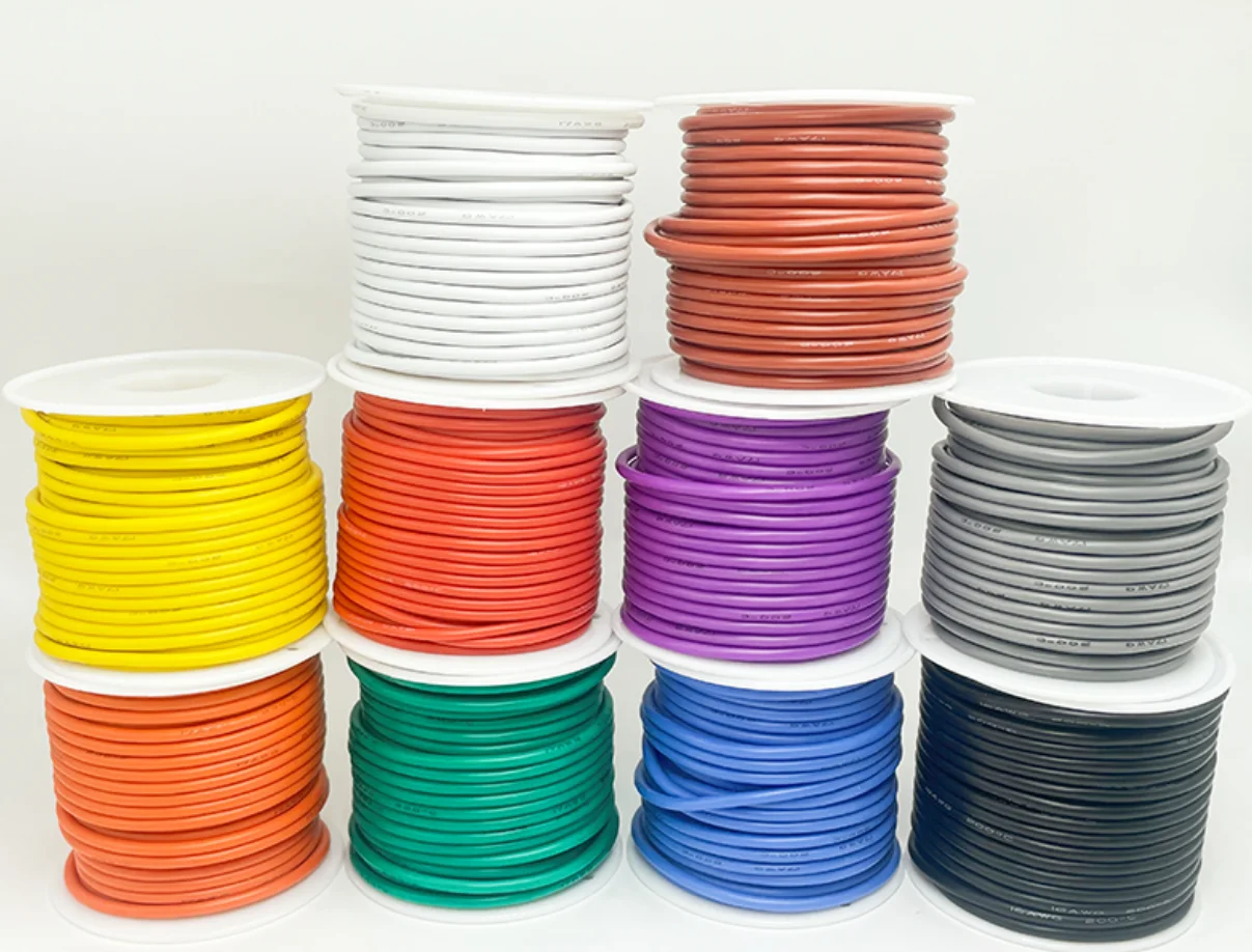 Silikon-Drahtkabel, 30 AWG, 28, 26, 24, 22, 20 AWG, 18 AWG, 16 AWG, verzinntes Kupfer, flexibler DIY-Verbindungsdraht für Automobile, Zuhause und Strom – Detail 7