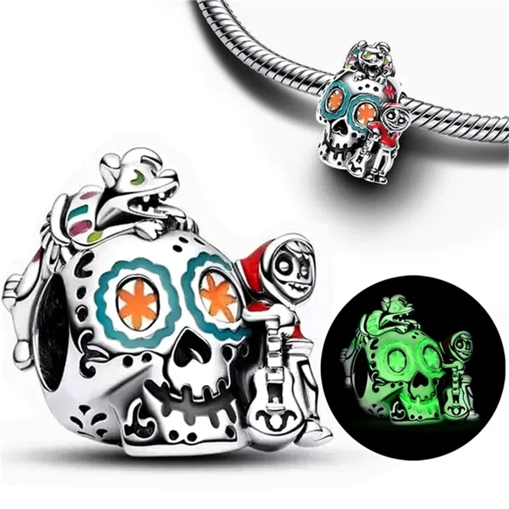 925 Sterling Silver Beads Charms Herocross Minnie Mickey Fit Original Pandora Bracelet DIY Jewelry Christmas Gift